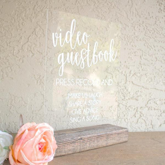 Video Guest Book Wedding Sign