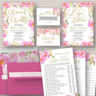 Bridal Shower Game Pink Floral Where did they go?