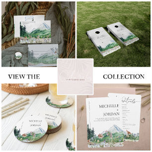 Rustic Mountain Wildflower Boho Wedding Invitation