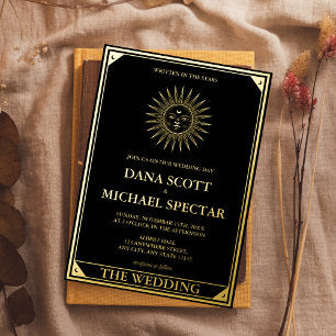 Elegant Tarot Gold Foil Wedding Invitation Foil Invitation
