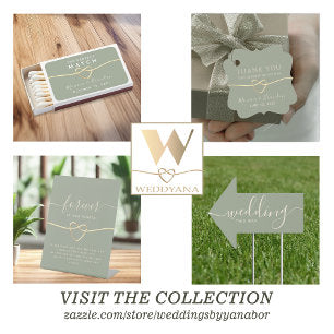 Sage Green Wedding Favor Matchboxes