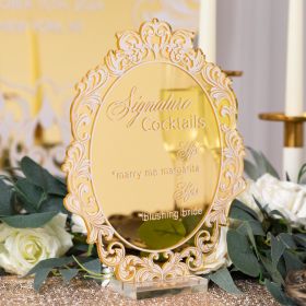 Vintage Gold Shaped Signature Cocktail Bar Sign CSX015