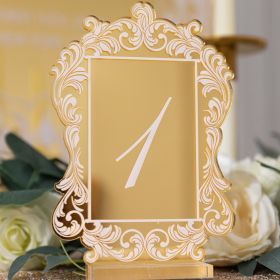 Vintage Gold Shaped Table Number CT031