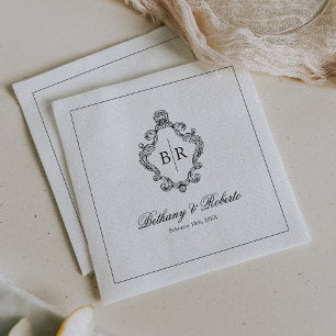 Vintage Monogram Wedding Napkins