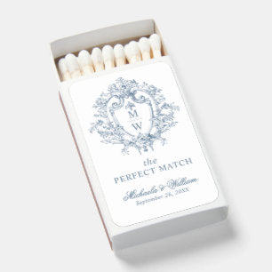 Vintage Regency Monogram Crest Wedding Matchboxes