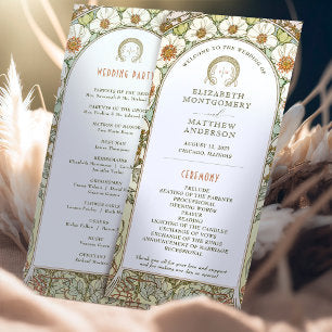 Vintage Wedding Program Art Nouveau by Mucha
