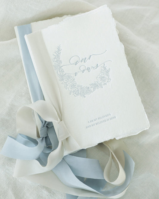 Bespoke Letterpress Vow Books {Seniman Calligraphy}