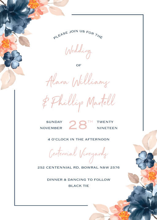 Watercolour Posy Wedding Invitations by Yunita Y.
