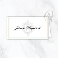 Royal Crest Monogram Table Place Cards