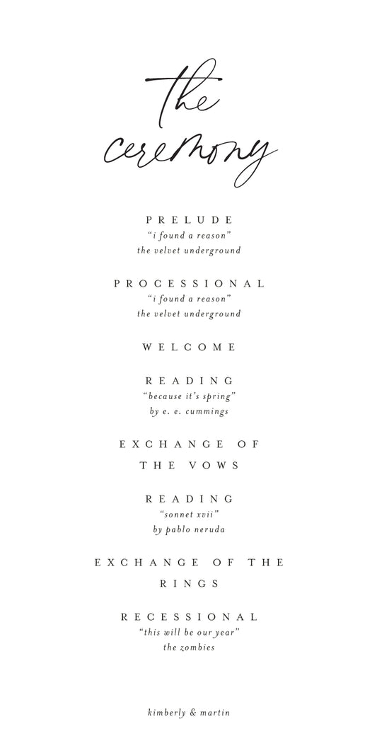 Forever Script Wedding Program by Liz C.