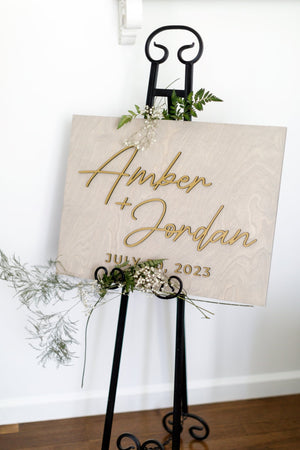 Amber & Jordan Wedding Welcome Name Sign