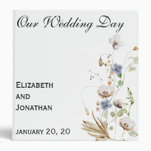 Wedding Album Field Flowers Watercolor 3 Ring Bind 3 Ring Binder