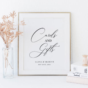 Wedding Cards and Gifts Sign Modern Elegant