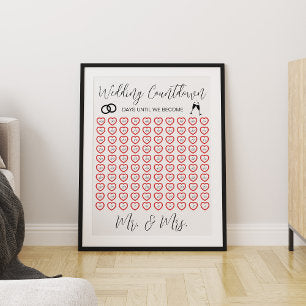 Wedding Countdown Days Until We Become Mr & Mrs Poster