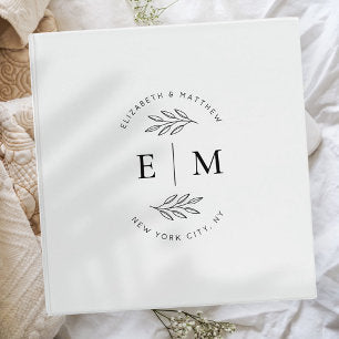 Wedding Modern Minimalist Elegant Chic 3 Ring Binder