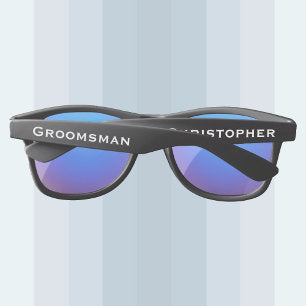 Wedding Party Custom Groomsman Name Plastic Sunglasses