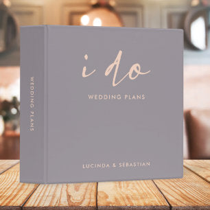 Wedding Plans Modern Minimal Elegant I Do 3 Ring Binder