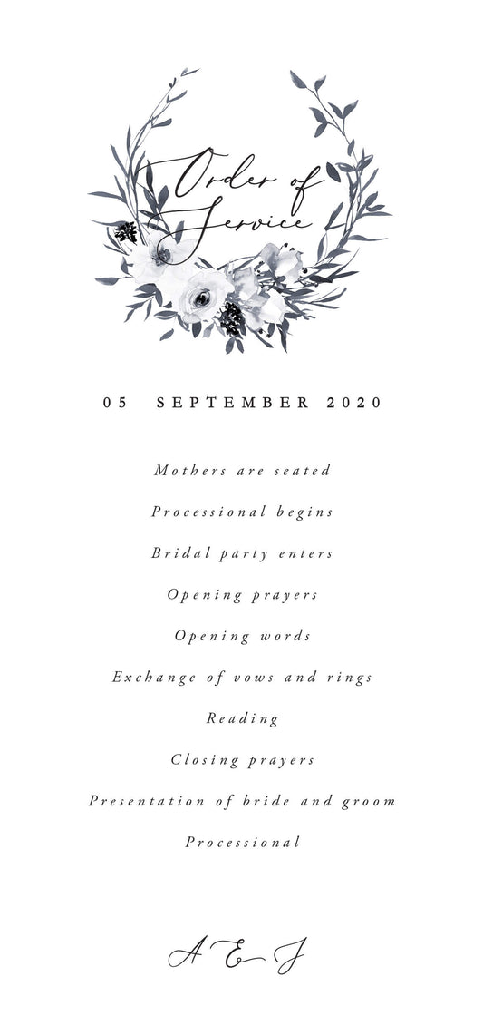 Floral Crown Classic Wedding Program by Joy