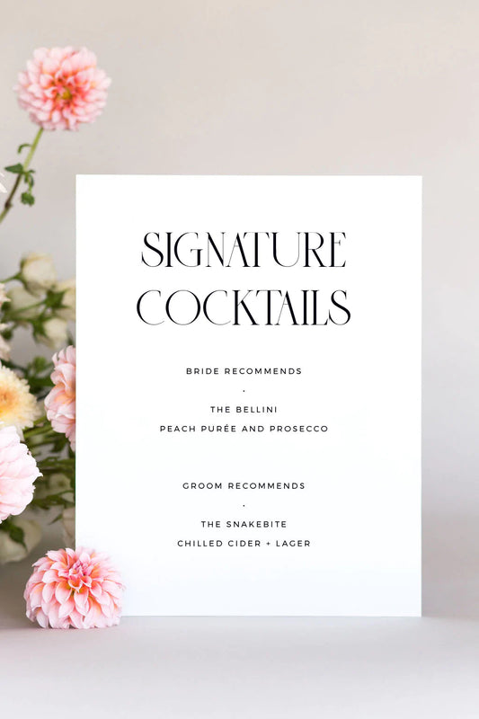 Gatorboard Wedding Drink Menu Sign | The Brittany
