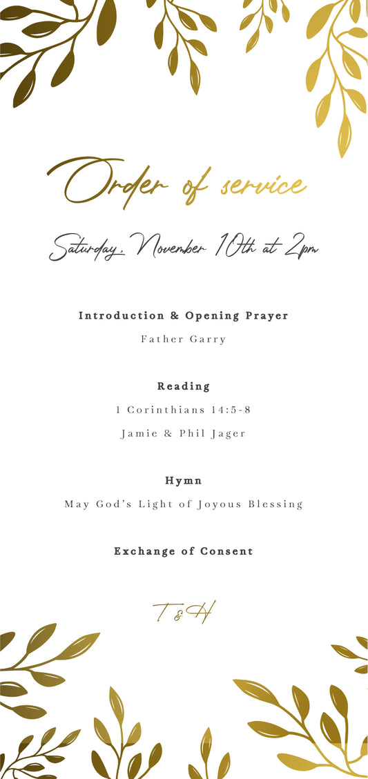 Golden Hour Wedding Program by Joy