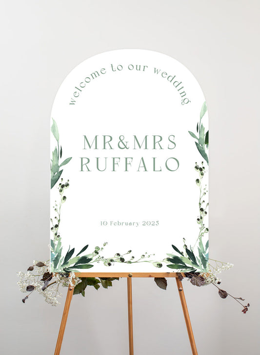 Love And Leaves Wedding Sign by Joy