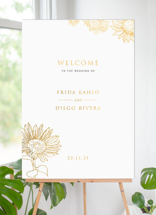 Golden Sunflower Wedding Sign by Alexander K.