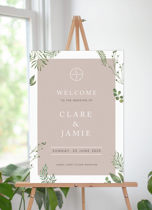 Botanical Fun Wedding Sign by Joy