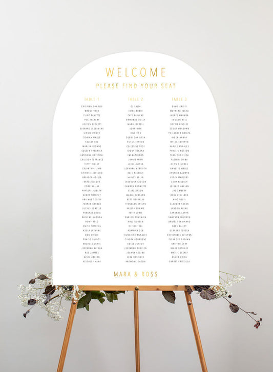 Gold Foil Frame Seating Chart by Joy