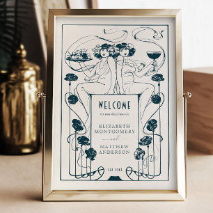 Welcome Sign Wedding Vintage Art Nouveau