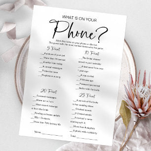 What's On Your Phone Bridal Shower Game Invitation