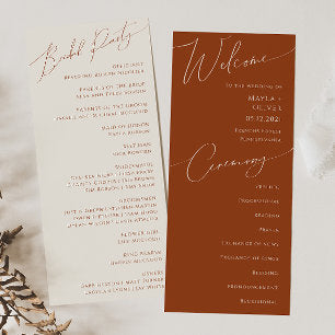 Whimsical Desert Terracotta Wedding Program