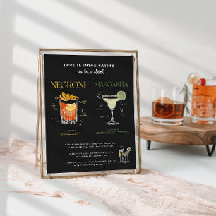 Whimsical Retro Doodle Art Signature Drink Poster