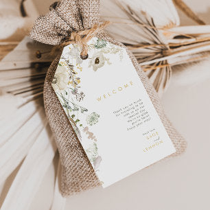 Whimsical Wildflower Meadow Wedding Welcome Gift Tags
