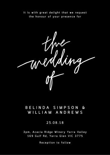 Hand Drawn Script Wedding Invitations by Nicole C.