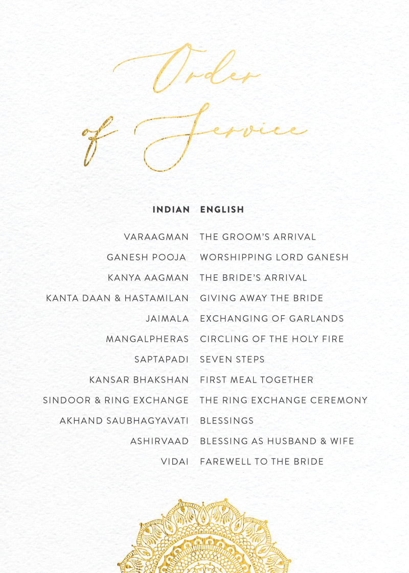 White Vivaha Wedding Program by Yunita Y.