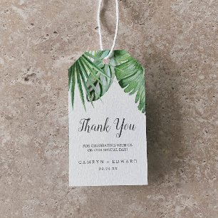 Wild Tropical Palm Thank You Favor Gift Tags