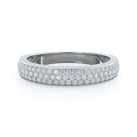 Three Row Micropave Diamond Wedding Band