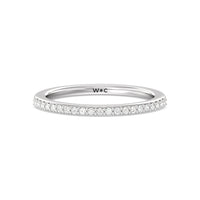 Fine Line Hidden Halo Diamond Wedding Band