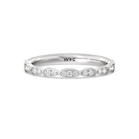 Forget-Me-Not Hidden Halo Diamond Wedding Band