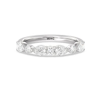 Glamorous Fancy Side Stone Hidden Halo Diamond Wedding Band