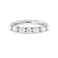 Glamorous Pear Side Stone Solitaire Diamond Wedding Band