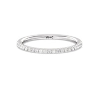 Studded Prong Hidden Halo Pave Shank Solitaire Diamond Wedding Band