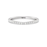 Three Stone Hidden Accent Bridge Classic Diamond Wedding Band