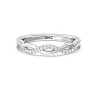 Twisted Vine Accent Solitaire Diamond Wedding Band