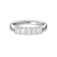 Five Stone Princess Cut Diamond Ring (F/G SI+)