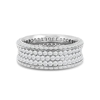 Five Row Diamond Wide Eternity Ring