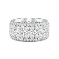 Full Pave Five-Row Diamond Wide Eternity Ring (E+ VS+)