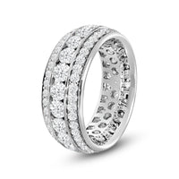 Channel Set Big and Small Diamond Eternity Ring (E+ VS+)