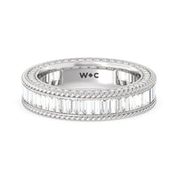 Rope Edge Baguette Stones Eternity Ring