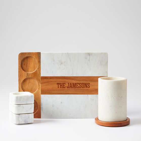 Wood And Marble Hostess Gift Set